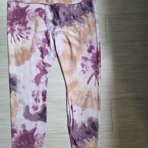 Nike Purple and Peach Tie-Dye Leggings